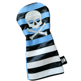 One-Of-A-Kind! The Metallic Silver Skull & Bones Rugby Stripe Driver Headcover