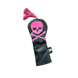 NEW! The RMG Retro Tassel, Black w/ Pink Skull & Bones Fairway Wood Headcover